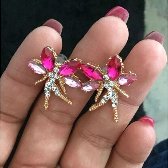 Fairy Tinkerbell Sparkling Rhinestones Earrings - Picture 3 of 12